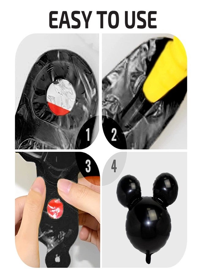 BOGAZNET 10 PCS Black Mouse Head Foil Balloons for Kids 24" Murine Mylar Balloons for 1st Birthday Mouse Head for Kids Party Decoration and Birthday Party Supplies - Image 5